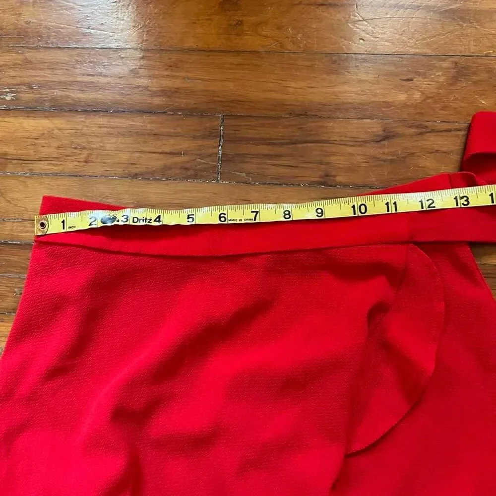 Show Me Your MuMu Red Wrap Mini Skirt Size S Flirty y2k Flutter Hem